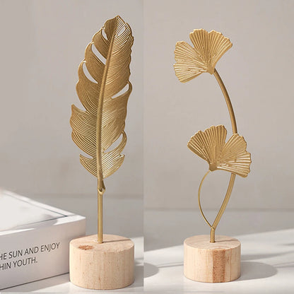 Elegant Gold Ginkgo Leaf Sculpture