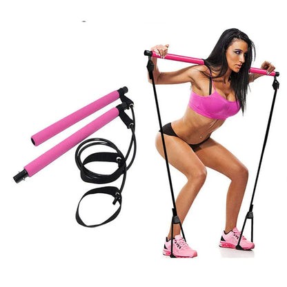 Fitness Yoga Pilates Bar with Resistance Bands