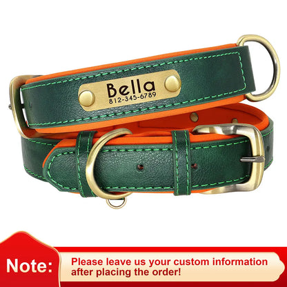 Customized Leather Dog Collar with Free Engraving