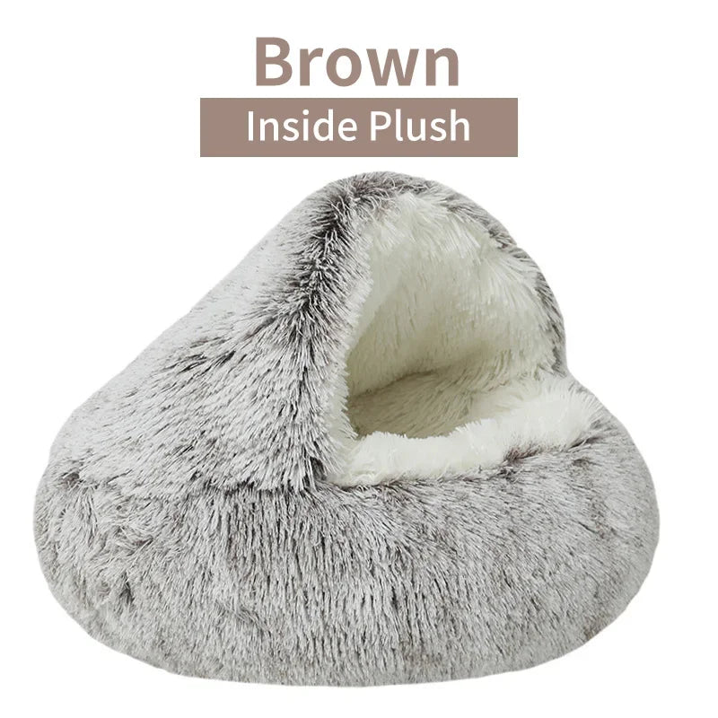 Round Plush Cat Bed