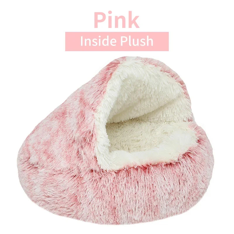 Round Plush Cat Bed