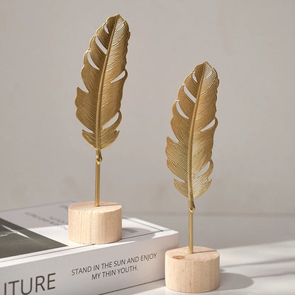 Elegant Gold Ginkgo Leaf Sculpture