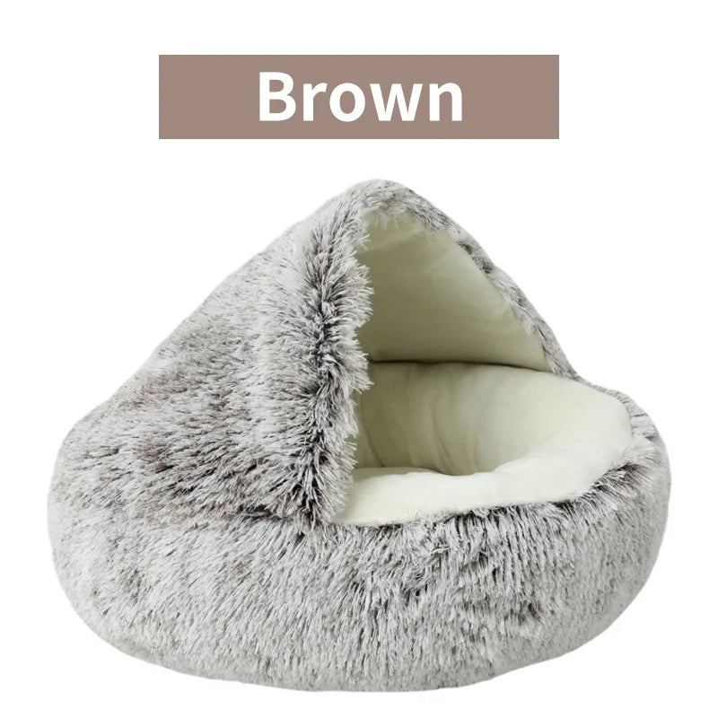 Round Plush Cat Bed