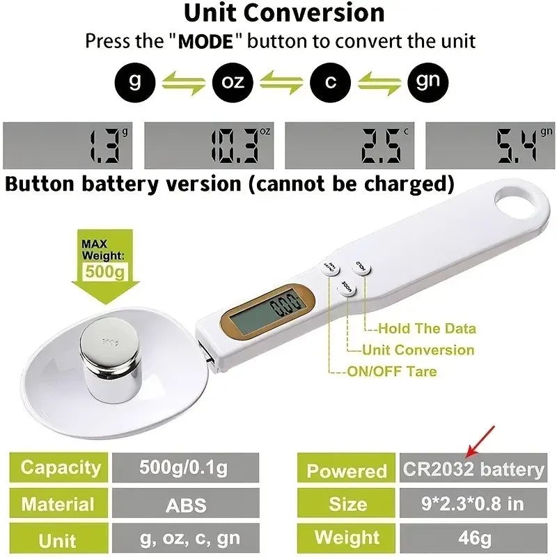 Mini Digital Spoon Scale LCD Kitchen Food Measure Cooking Tool