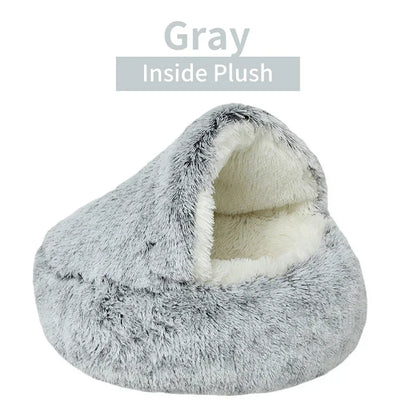 Round Plush Cat Bed