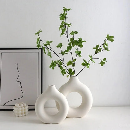 Elegant Spiral White Plastic Vase