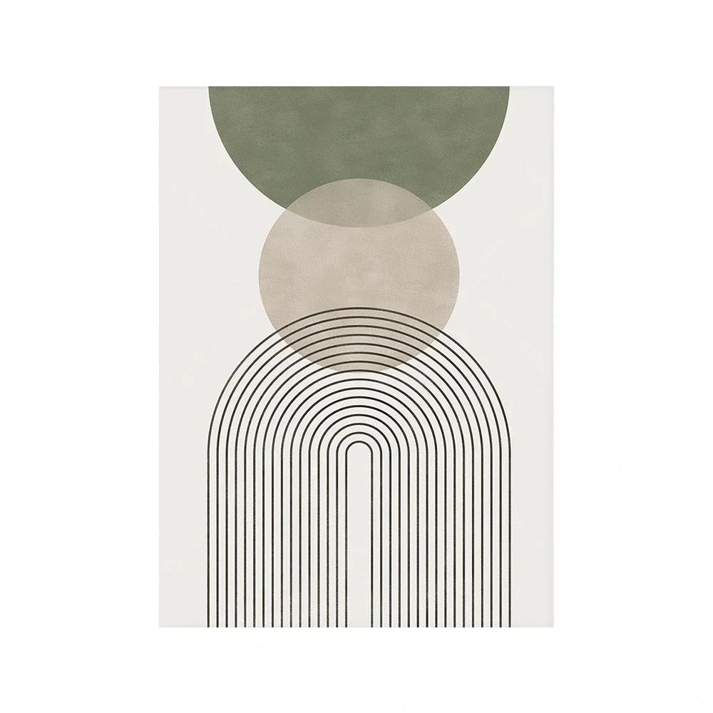 Sage Green Abstract Boho Wall Art Canvas