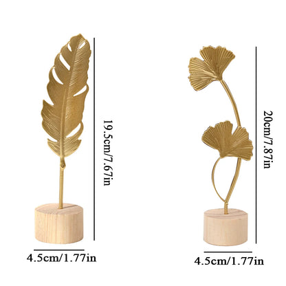 Elegant Gold Ginkgo Leaf Sculpture