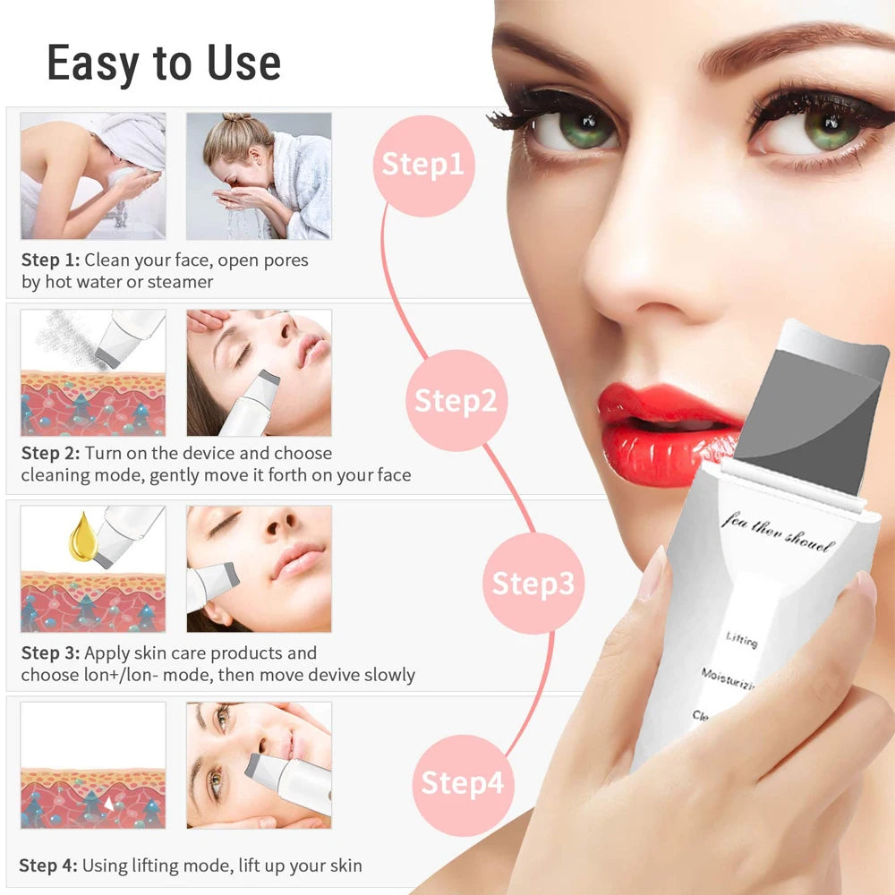 Ultrasonic Skin Scraper for Deep Cleansing