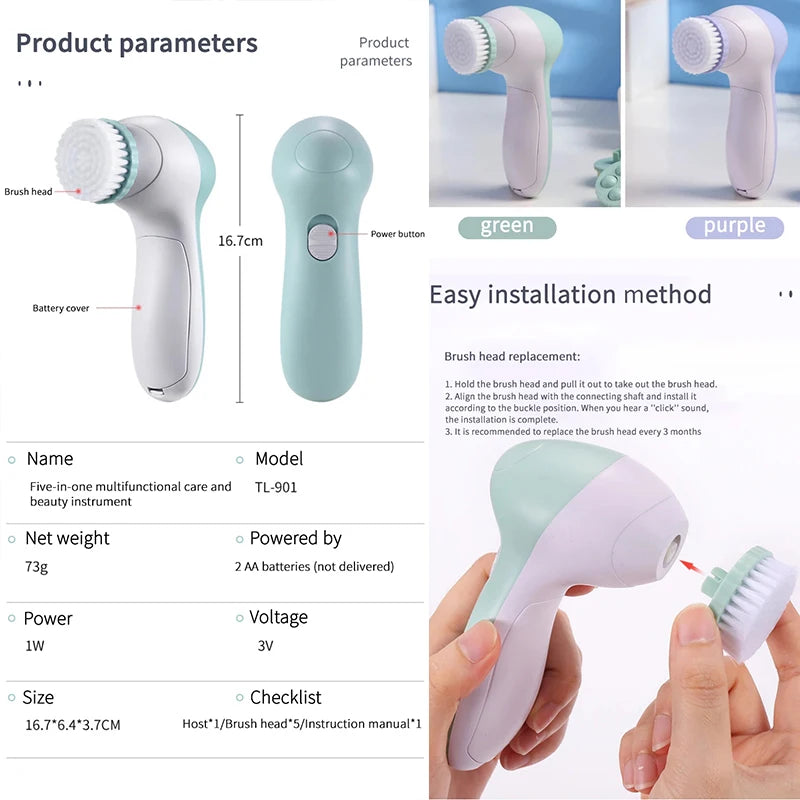 5-in-1 Facial Cleansing Brush