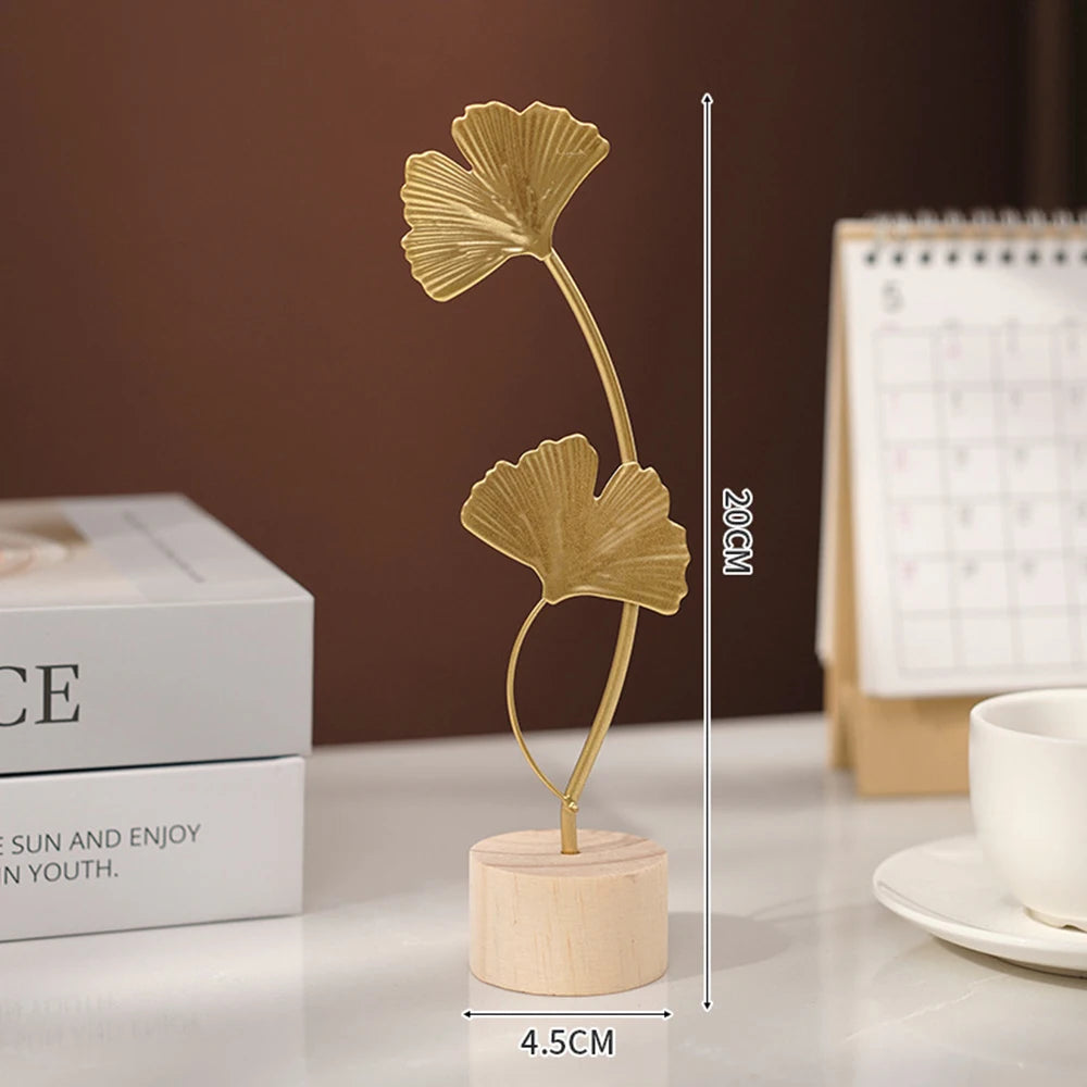 Elegant Gold Ginkgo Leaf Sculpture