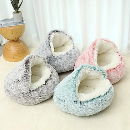 Round Plush Cat Bed