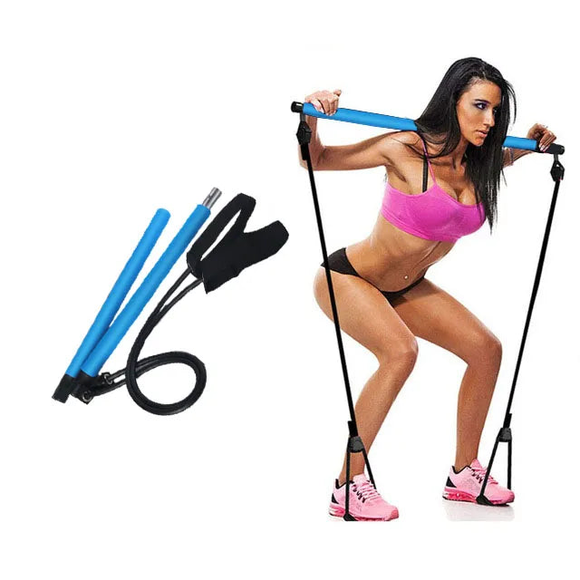 Fitness Yoga Pilates Bar with Resistance Bands