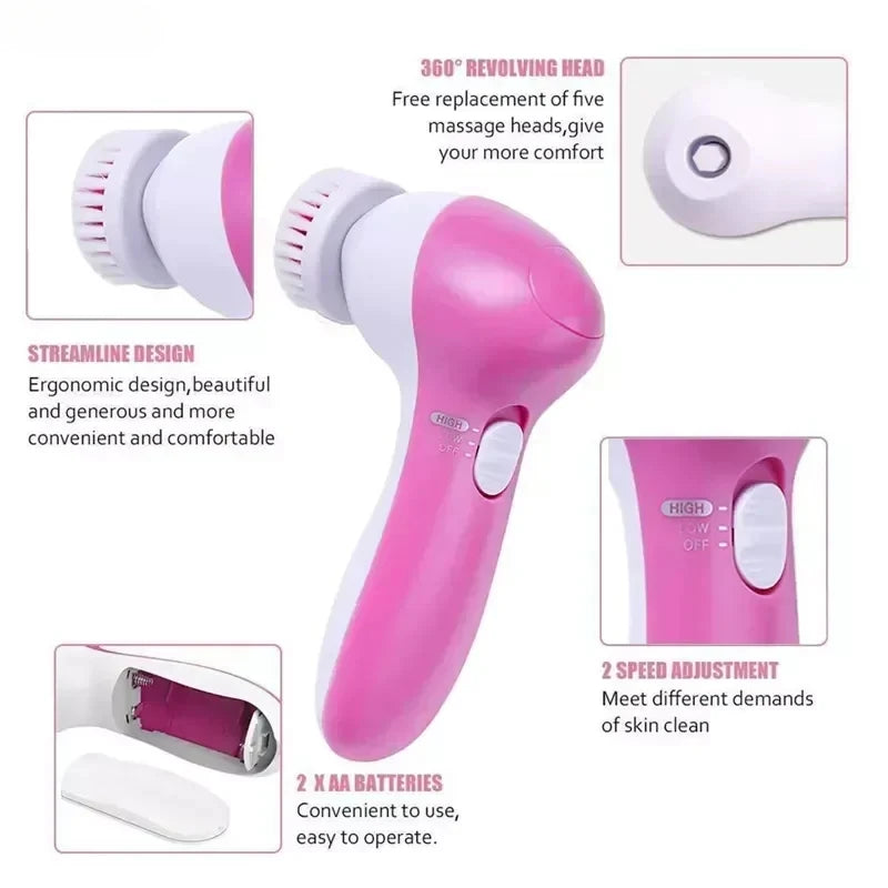 5-in-1 Facial Cleansing Brush