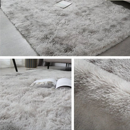 Soft Gray Plush Carpet for Living Room