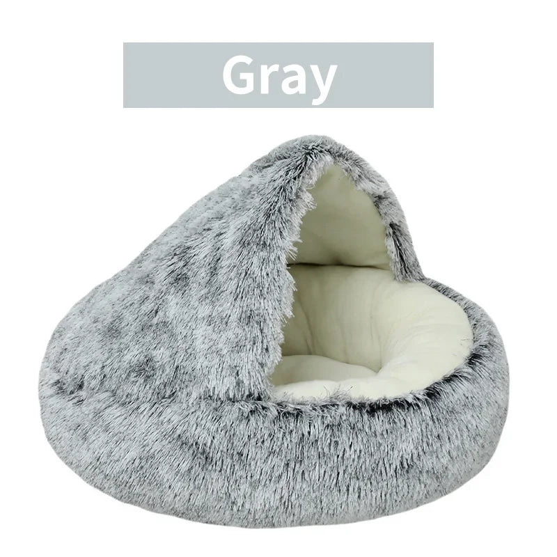 Round Plush Cat Bed