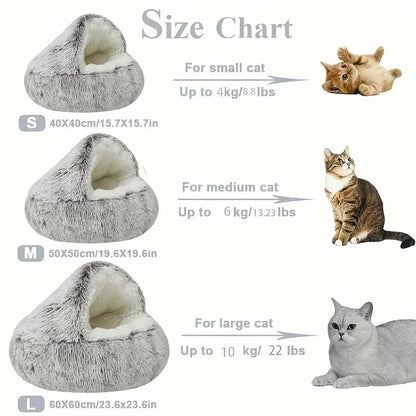 Round Plush Cat Bed