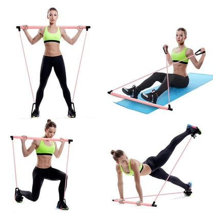 Fitness Yoga Pilates Bar with Resistance Bands