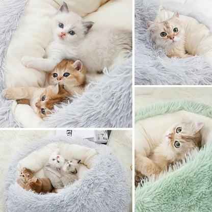 Round Plush Cat Bed