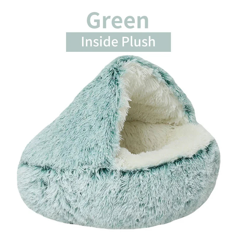 Round Plush Cat Bed