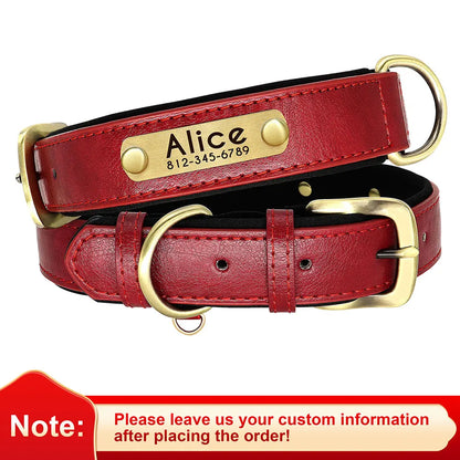 Customized Leather Dog Collar with Free Engraving