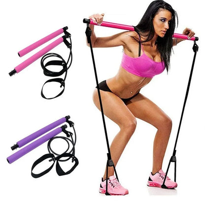 Fitness Yoga Pilates Bar with Resistance Bands